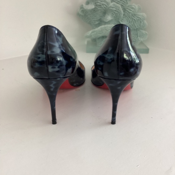 Christian Louboutin Marble Blue Patent Leather Shoes Heels US Sz 7 EUR 38 - Picture 9 of 12
